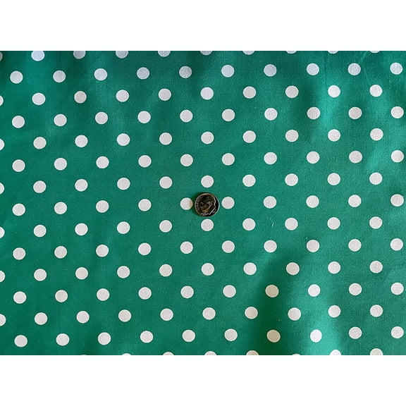 Valentina Textile inc Small Polka Dot Poly Cotton Multi-Colors 60" Wide Polyester by The Yard (1 Yard, Spring White)