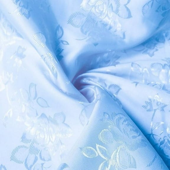 Valentina Textile's Inc. Floral Jacquard Brocade Satin 60" Width Sells by The Yard (1 Yard,Lt Blue )