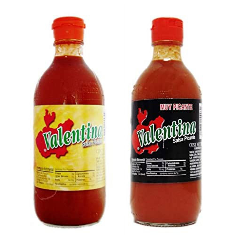 Valentina hot & extra .. hot sauce , black .. & yellow label 12,5 .. oz ...