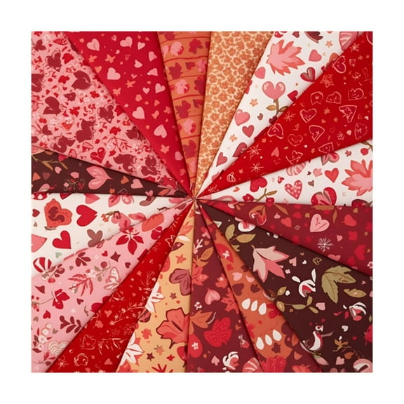Valentine 8 Piece Fat Quarter Set 18" x 21" Mystery Bundle Precut