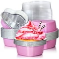 thumbnail image 1 of Valentine Aluminum Foil Mini Cake Pan with Clear Lids Heart Shaped Cupcake Cups Disposable Aluminum Dessert Baking Cups Pans for Festival Baking Cooking, 1 of 7