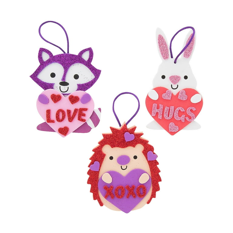Valentine Animal Ornament Craft Kit, Makes 12, Craft Kits, Valentine's Day,  12 Pieces