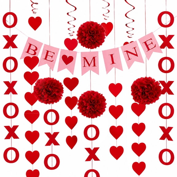 Valentines Banner Happy Valentines Party Decorations Valentines Garland For Fireplace Hanging Heart Mantel Banner Be Mine Sign Paryt Supplies Set 3