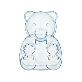 Valentine Bear Shaped Candy Storage Container Transparent Plastic Bear Box Reusable Candy Organizer Large Capacity Gift Packaging Party Favor Home Decor Display Centerpiece Set