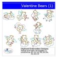 thumbnail image 1 of Valentine Bears(1) Embroidery Designs - All Popular Formats Included - Loaded on USB Stick, 1 of 10