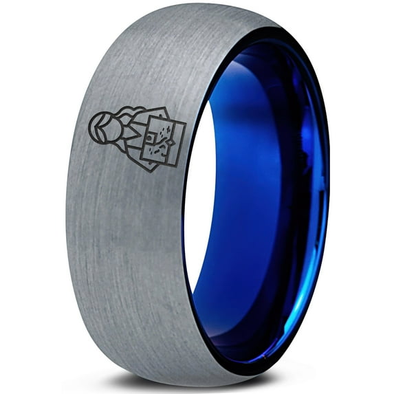 Tungsten Gray Ring Women Gamer Gifts for Friends Mens Wedding Bands Grandpa Metallic Wife