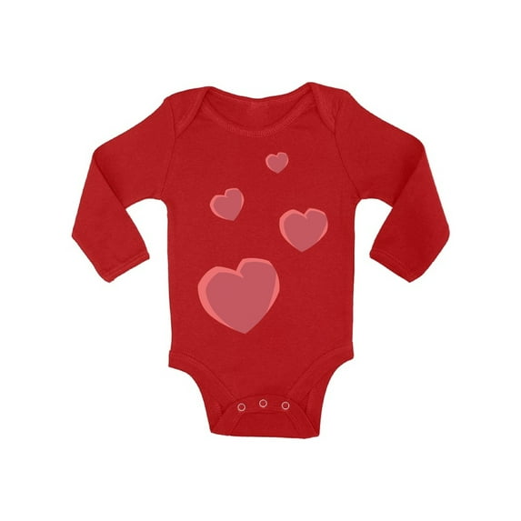 Valentine Bodysuit Red Hearts Baby Romper Valentine's Day