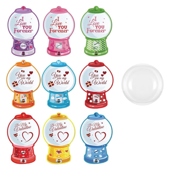 Valentine Candy Card Kit With Bubble Gum Machine Design Fun DIY Interactive Experience With Printed Cards Shaker And Adhesive Dots For Valentine Party Favors For Party Hosts