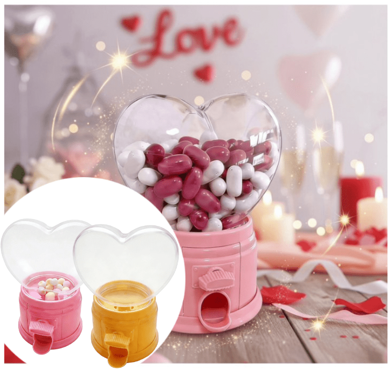 Valentine Candy Dispenser Machine with Heart Shape Treat Candy ...