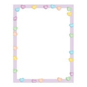 Valentine Candy Hearts Letterhead / 50 Sheets / 8.5 x 11 Valentines Day Paper / Conversation Hearts Decorative Stationery