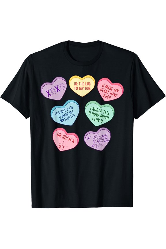 Valentine Cardiologist Ekg Telemetry Nurse T-Shirt