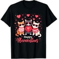 thumbnail image 1 of Valentine Cat Happy Meowentines Heart Valentines Cat Lover Graphic Black T-Shirt for Men and Women, 1 of 4