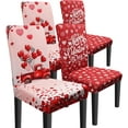 thumbnail image 1 of Valentine Chair Covers Set of 4 Valentines Heart Chair Back Covers Valentine Dining Chair Covers for Party Kitchen Removable Valentines Decorations, 1 of 6