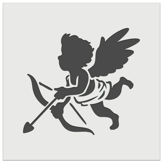 Valentine Cherub Cupid with Bow and Arrow DIY Cookie Wall Craft Stencil - 7.0 Inch