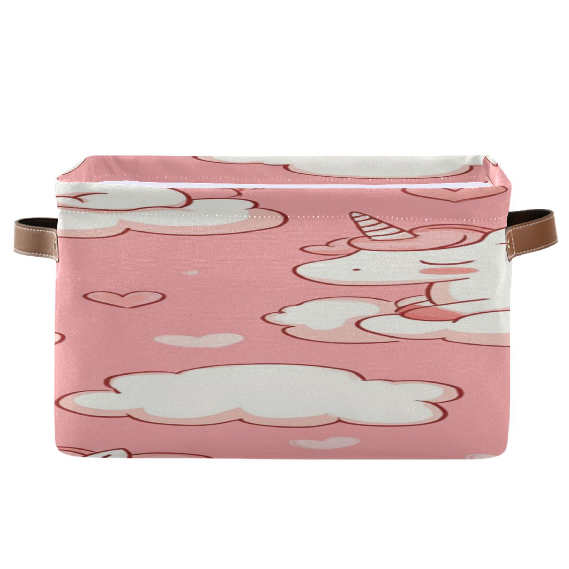 Valentine Clouds Unicorns Hearts Square Storage Bins with Handles ...