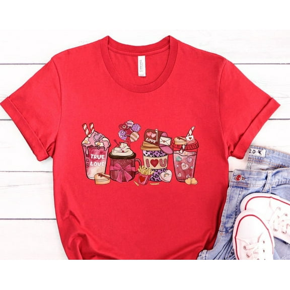 Valentine Coffee Womens Shirt, Womens Valentines Day T-Shirt, Valentine Coffee T-shirt, Womens Valentines Day Shirt, Valentines Girl Gift