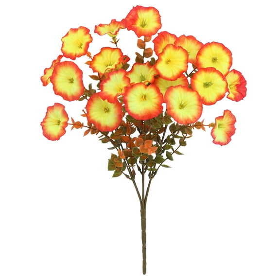 Valentine Day Artificial Flowers,Artificial Flowers for Outdoors Decor,Fake Flowers Artificial Plants Outdoor Colorful Morning Glory Realistic UV Resistant for Garden Patio Porch Home Decor(Yellow1)