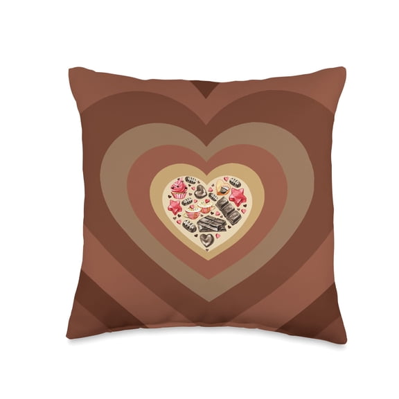 Valentine Day Chocolate Candy Heart Love You Chocolate Lover Throw Pillow C113