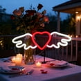 thumbnail image 1 of Valentine Day Decor Heart-Shaped Neon Lights Hanging, Romantic Decoration USB Battery Night Light, Valentines Ornament Home Decor, Valentine's Neon Light for Indoor Outdoor, 1 of 6