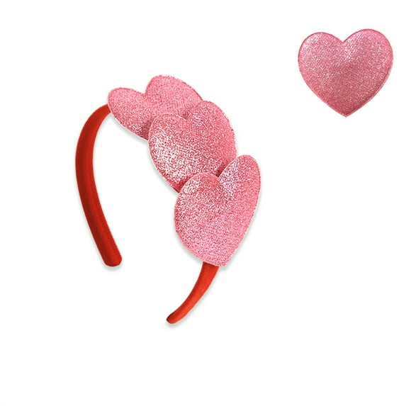 Valentine Day Heart Headbands, Glitter Headband For Couple, Wedding Party Decoration Supplies(C)