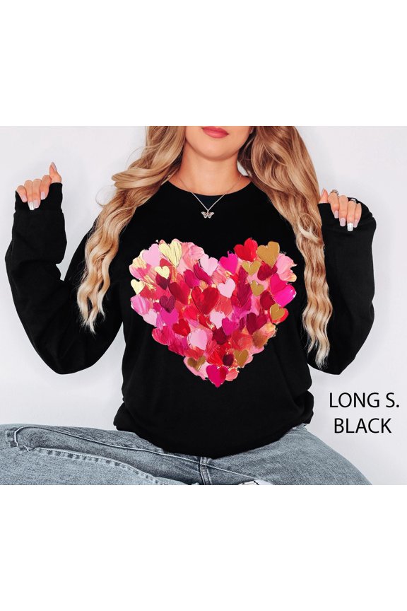 Valentine Day Heart T-Shirt, Brushstroke Heart T-Shirt, Cute Heart Shirt, Love T-Shirt, Va