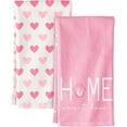 thumbnail image 1 of Valentine Day Kitchen Towels Set of 2 - Flour Sack Tea Towels with Hanging Loop 18x26 Inch Home Sweet Home Hand Dish Cloths Pink Hearts Absorbent Reusable Dishcloths Cute Valentine Decor, 1 of 6