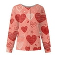 thumbnail image 1 of Valentine Day Scrub Tops for Woman Button Down Love Heart Print Plus Size Scrub Tops V Neck Short Sleeve Quick Dry Medical Uniforms with Pockets Watermelon Red S, 1 of 5