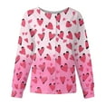 thumbnail image 1 of Valentine Day Scrub Tops for Woman Button Down Short Sleeve Plus Size Scrubs Love Heart Print V Neck Medical Nursing Uniforms with Pockets Light pink XL, 1 of 5