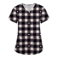 thumbnail image 1 of Valentine Day Scrub Tops for Woman V Neck Short Sleeve Medical Nurse Uniform Love Heart Print Plus Size Cute Scrubs with Pockets Black 4XL, 1 of 4