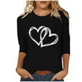 thumbnail image 1 of Valentine Day Shirt 3/4 Length Sleeve Womens Tops Slim Fit V Neck Shirts for Women Tshirts Shirts for Women Loose Fit Flash, 1 of 4