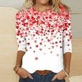 thumbnail image 1 of Valentine Day Shirt for Women 3/4 Sleeve,Womens 2024 Cute Love Hearts Graphic Tees Casual Fashion Tops Blouse Plus Size,S-5XL, 1 of 4