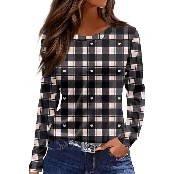 Valentine Day Shirts Womens Love Heart Print Long Sleeve Plus Size Blouse Crew Neck Cute Loose Graphic Tee Cyan 3XL