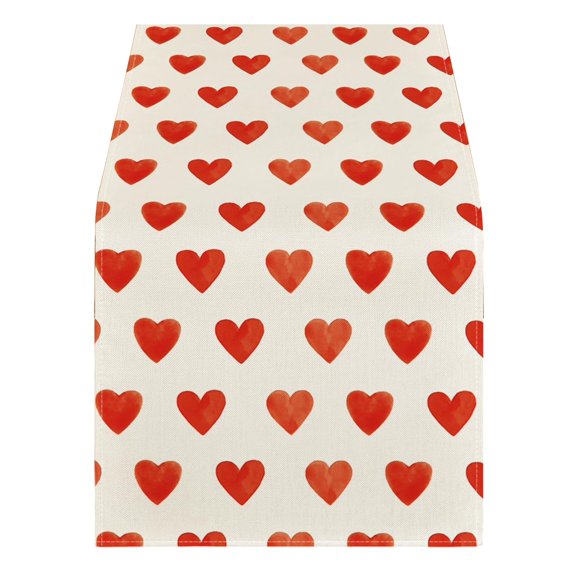 Valentine Day Table Runner Valentine's Day Table Runner Festive Decor for Weddings Banquets Parties Heart Patterned Heat-resistant Non-slip 3 for Home