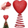 thumbnail image 1 of Valentine Day Tree Topper, 2026 New 6 Inch Glitter Heart Topper, Cute Red Heart Ornament for Home Decor, Unique Spiral Tree Topper for Valentine's Day Party (1Pcs), 1 of 8