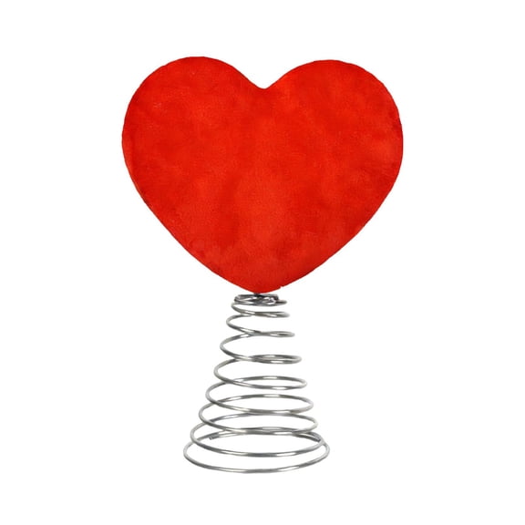 Valentine Day Tree Topper, 2026 New 8 Inch Glitter Heart Topper, Cute Red Heart Ornament for Home Decor, Unique Spiral Tree Topper for Valentine's Day Party