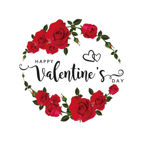 Valentine Day Wall Decals, Removable Wall Stickers, Multicolor Romantic Pattern Wall Decoration for Living Room Anniversary Party, PVC Vinyl Material, Reusable Easy Apply