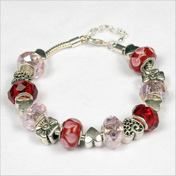 Valentine Day Wish Charm & Bead Bracelet