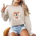 thumbnail image 1 of Valentine Day With Retriever Animal Lover Sweatshirt Women Dog Mom Gift Casual Long Sleeve Graphic Shirts Tops, 1 of 4