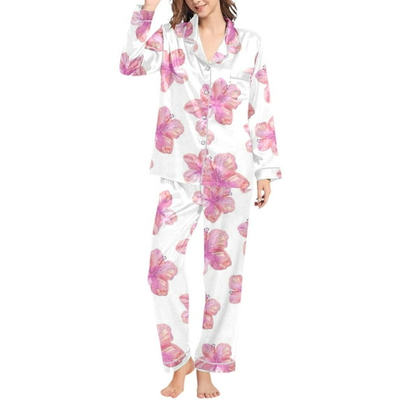 Valentine Day Womens Pajamas V Neck Printed Long Pants Sleepwear Sets Night Wear S-XXL