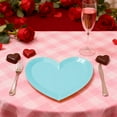 thumbnail image 1 of Valentine Decor Colorful Heart Paper Plates Pastel Solid Color Wave Rim Valentine's Day Decorations Party Home Supplies​, 1 of 6