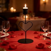 Valentine Decor Heart Shaped Candle Holders Metal Romantic Red Rose Petal Valentine's Day Gifts Romantic Dinner Table Centerpiece