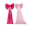 thumbnail image 1 of Valentine Decor Oversized Satin Fabric Bows Fuchsia Pastel Pink Large Ribbon Bows Romantic Gift Wrap Wedding Party Backdrop Decor, 1 of 9