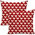 thumbnail image 1 of Valentine Decor Pillow Covers 18x18 Set of 2 Romantic Love Heart Red Throw Pillow Covers Valentine''s Day Wedding Mother''s Day Linen Decorative Cushion Cover for Couch Sofa Bed, 1 of 6