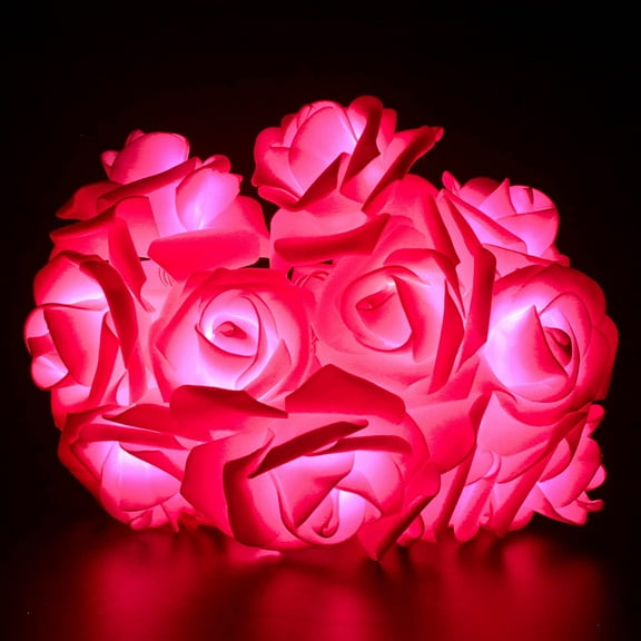 Valentine Decorations String Lights, 20 Led Rose Light Battery Powered for Wedding, Party, Valentine's Day Indoor Outdoor Decoration