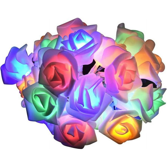 Valentine Decorations String Lights, 20 Led Rose Light Battery Powered for Wedding, Party, Valentine's Day Indoor Outdoor Decoration