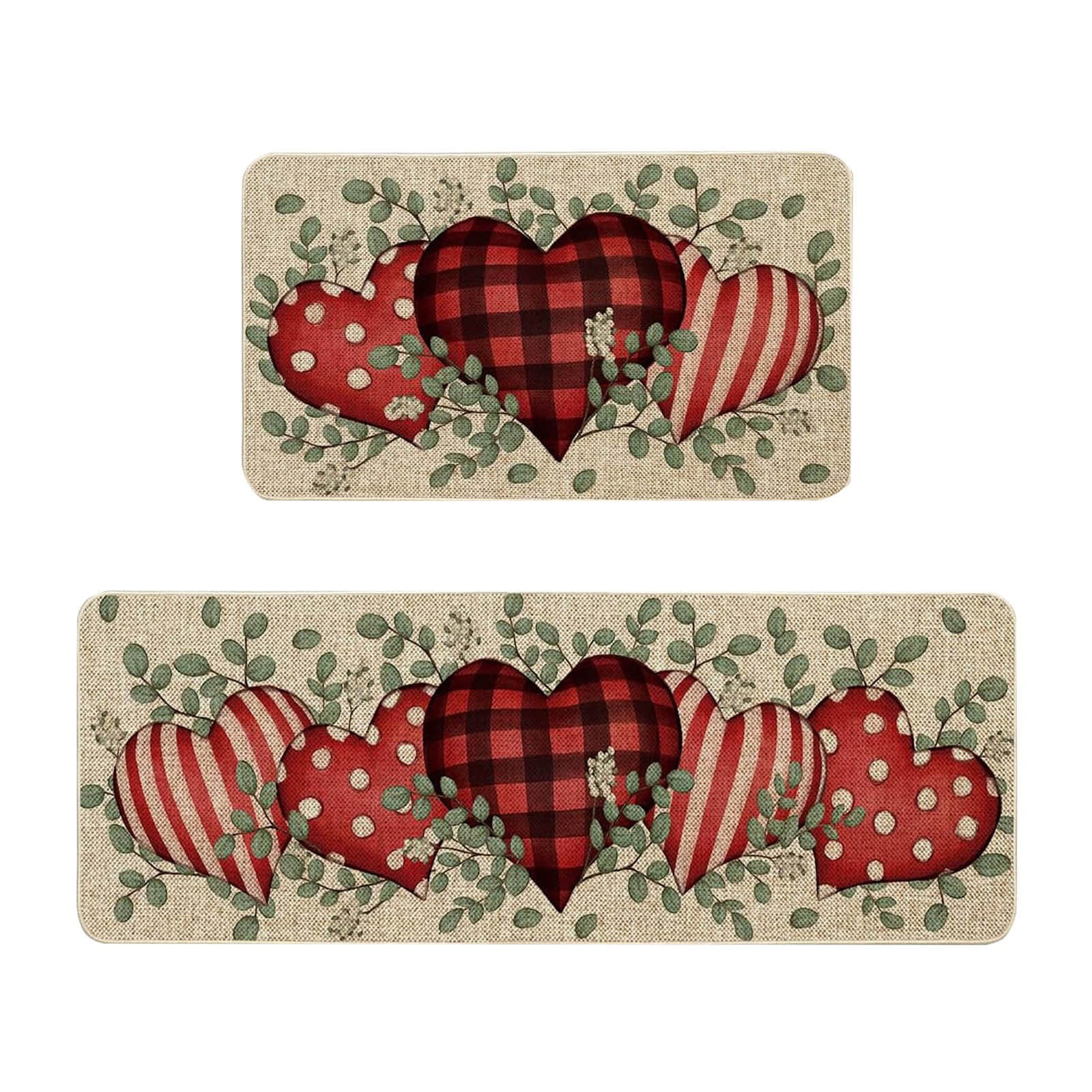 Valentine Decorations Valentines Day Kitchen Rugs And Mats Set Of 2
