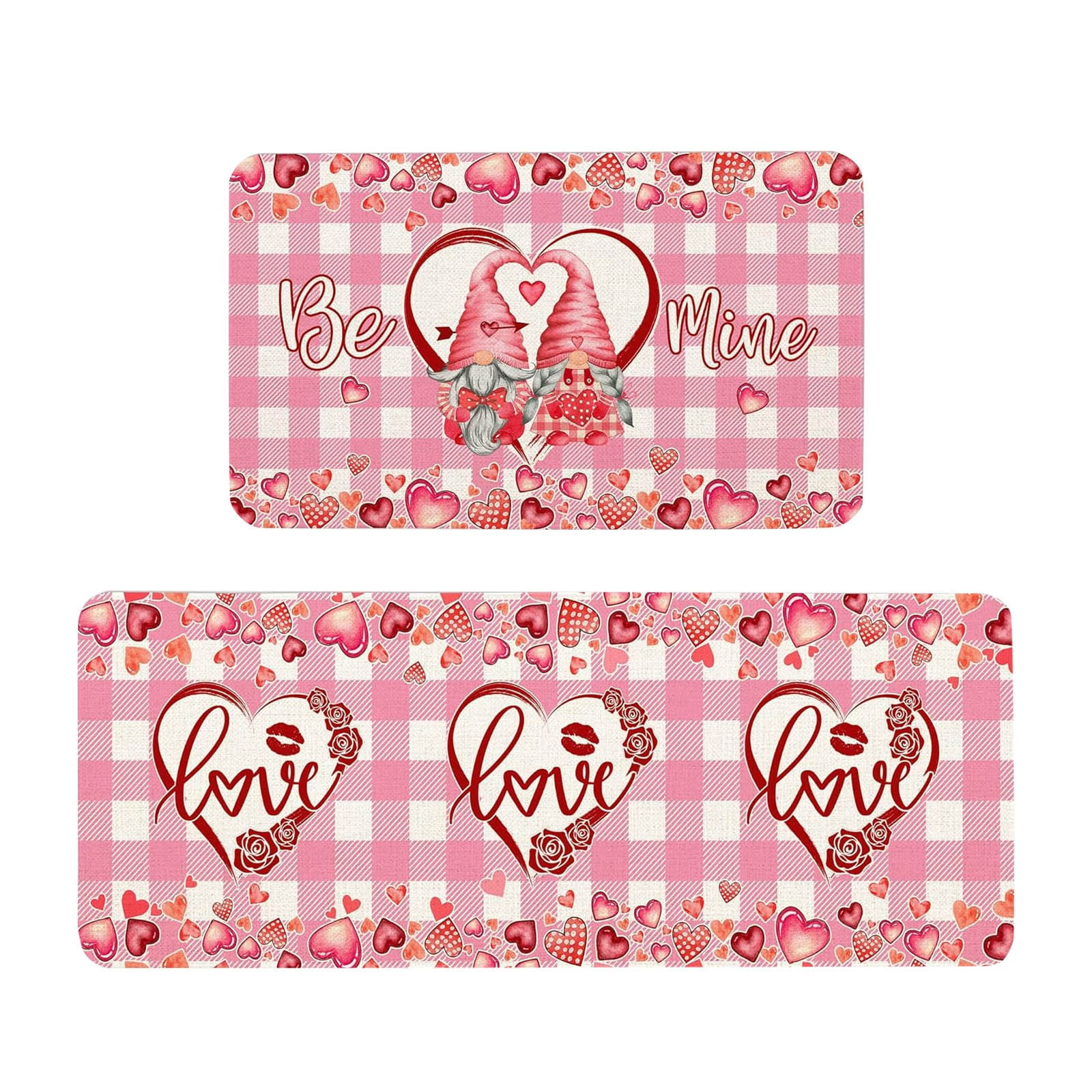 Valentine Decorations Valentines Day Kitchen Rugs And Mats Set Of 2