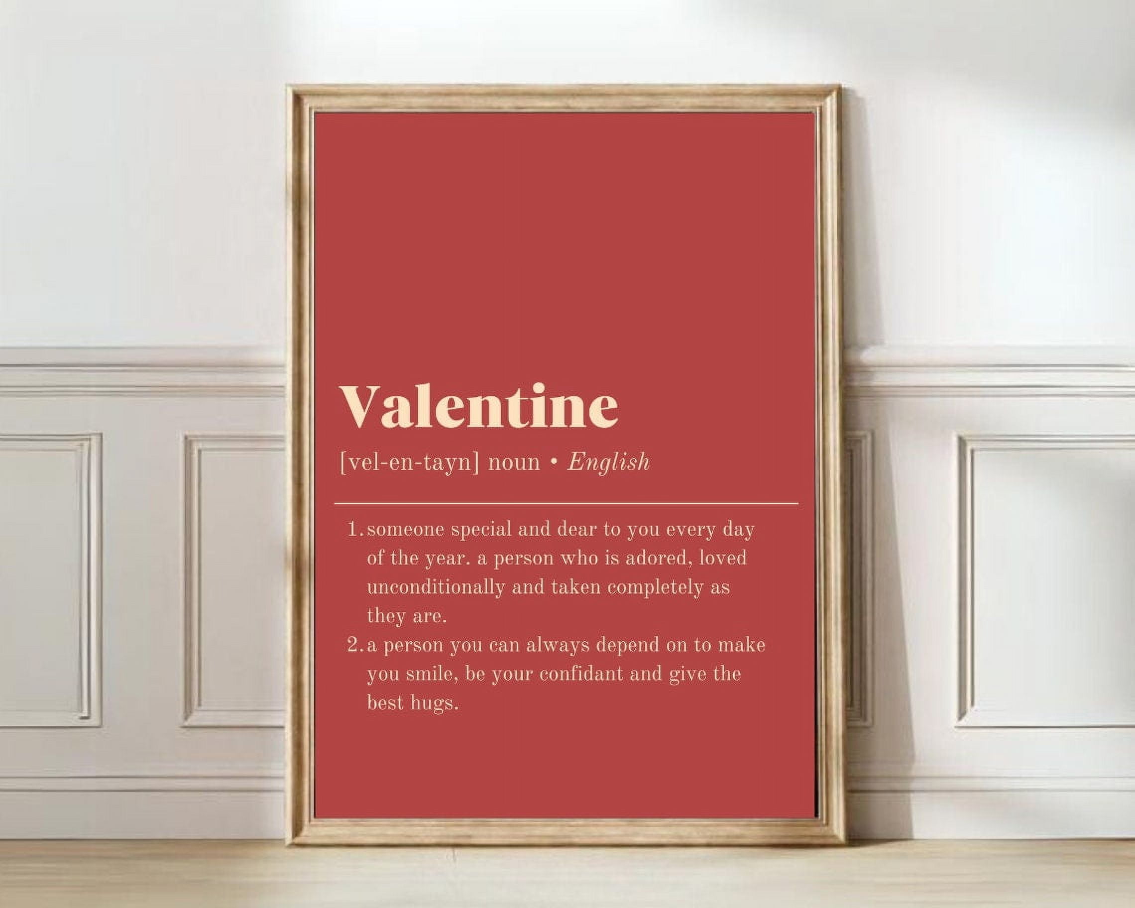 Valentine Definition Poster, Romantic Poetry Typography And Wedding ...