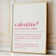 thumbnail image 1 of Valentine Definition Print, Pink Heart, Trendy Wall Art Home Decor #2620, Unframed Poster Size 12x18, 1 of 4