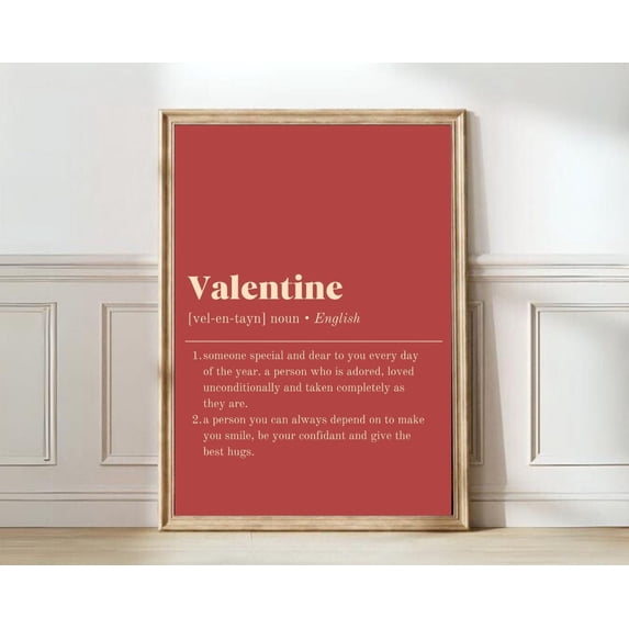 Valentine Definition Romantic Wedding Wall Art Print, Inspirational ...